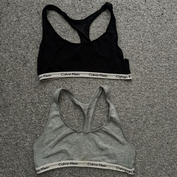 Calvin Klein Black and Gray Racerback sports bras cotton - Picture 1 of 5